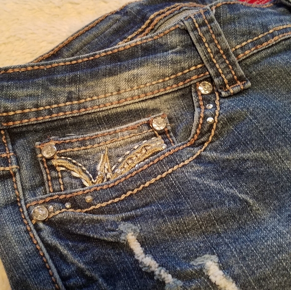 Red Rivet Shorts - Picture 2 of 4